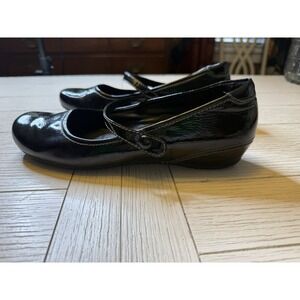 Ecco Bouillon Mary Jane Black Flats Patent Leather Women Shoes Sz 9-9.5‎ US/40EU